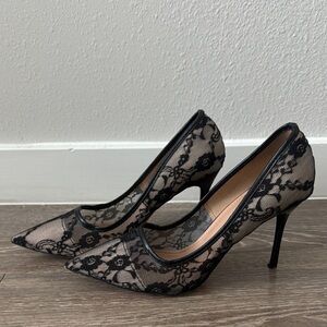 Elegant Black Lace Stiletto Heels